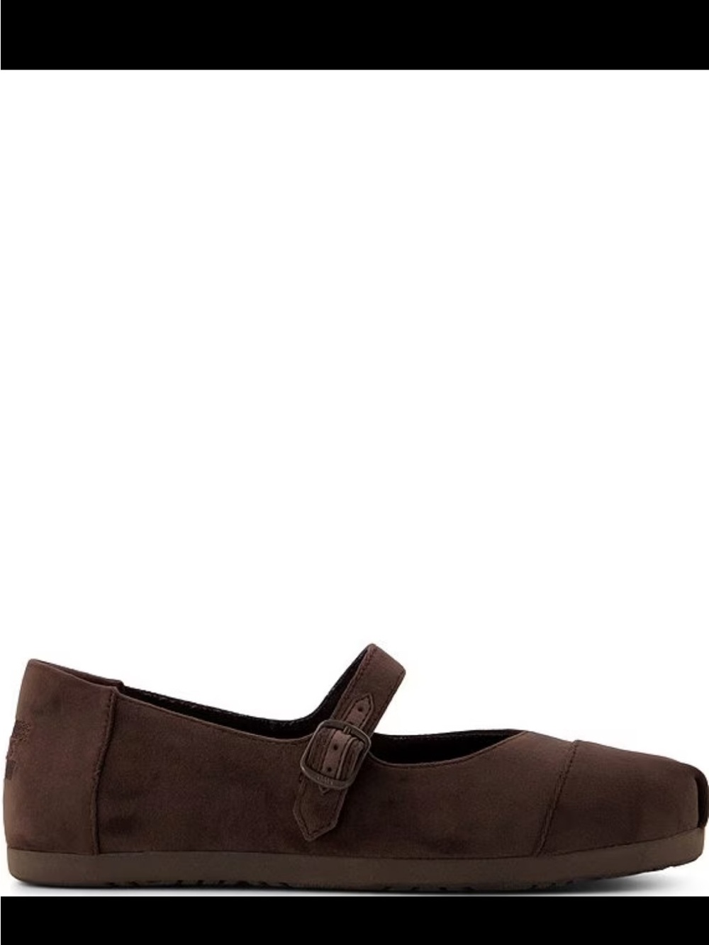 Toms Brown Suede Mary Jane Flat with Buckle Strap - Picture 4 of 11